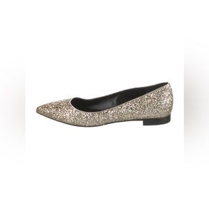 Saint Laurent Gold Glitter flats size 40 1/2